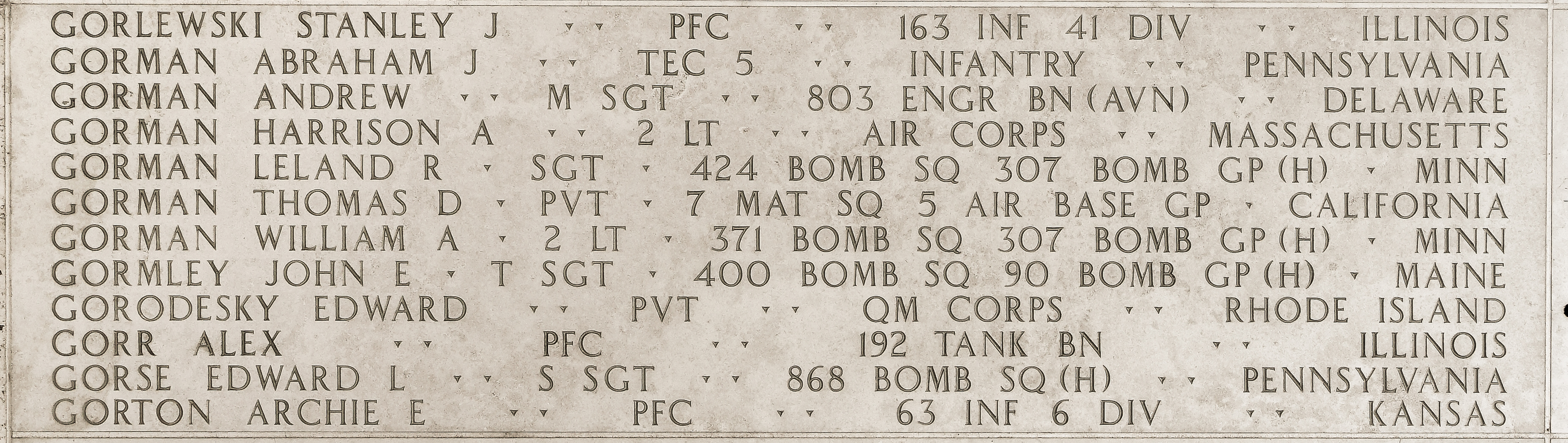 Archie E. Gorton, Private First Class